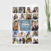 コラージュモダン |任意の年齢の写真のカスタム誕生日 カード (正面)