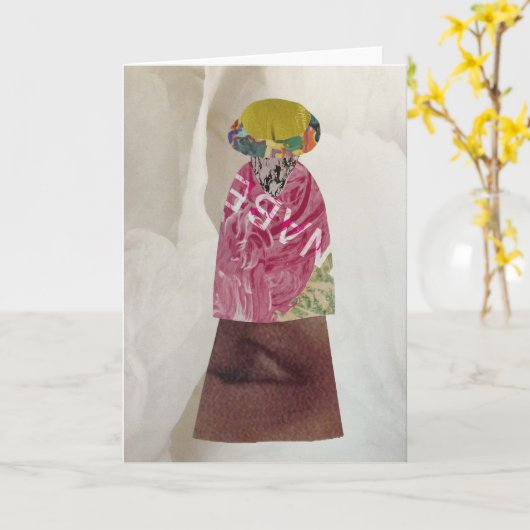 コラージュユニークアースマママスローン空白の カード (黄色い花)