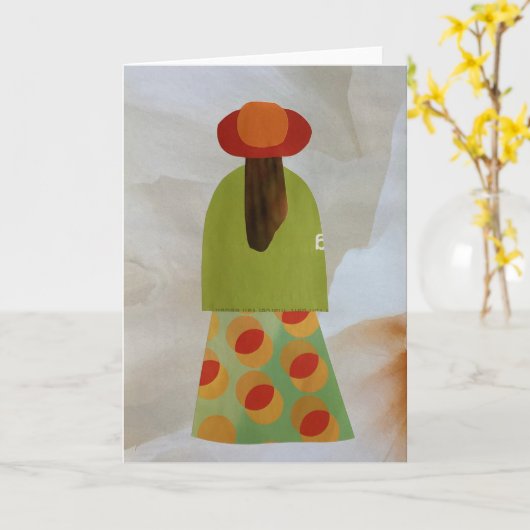 コラージュユニークアースママママギー空白の カード (黄色い花)