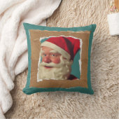 コラージュヴィンテージスタイルサンタおもしろいクリスマス クッション (ブランケット)