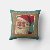 コラージュヴィンテージスタイルサンタおもしろいクリスマス クッション (裏面)