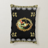 コラージュヴィンテージレトロとレースと花 アクセントクッション (裏面(縦))