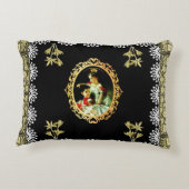 コラージュヴィンテージレトロとレースと花 アクセントクッション (裏面)