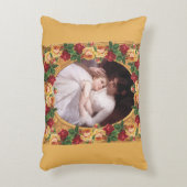 コラージュヴィンテージレトロとレースと花 アクセントクッション (正面(垂直))