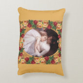 コラージュヴィンテージレトロとレースと花 アクセントクッション (裏面(縦))