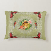 コラージュヴィンテージレトロとレースと花 アクセントクッション (裏面)