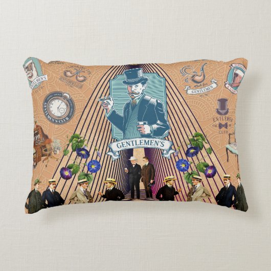 コラージュヴィンテージレトロとレースと花 アクセントクッション (正面)