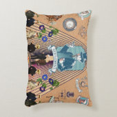 コラージュヴィンテージレトロとレースと花 アクセントクッション (正面(垂直))