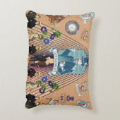 コラージュヴィンテージレトロとレースと花 アクセントクッション (裏面(縦))