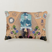 コラージュヴィンテージレトロとレースと花 アクセントクッション (裏面)