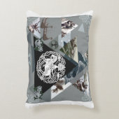 コラージュヴィンテージレトロとレースと花 アクセントクッション (正面(垂直))