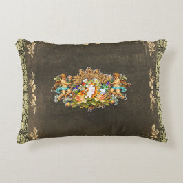 コラージュヴィンテージレトロとレースと花 アクセントクッション