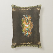 コラージュヴィンテージレトロとレースと花 アクセントクッション (正面(垂直))