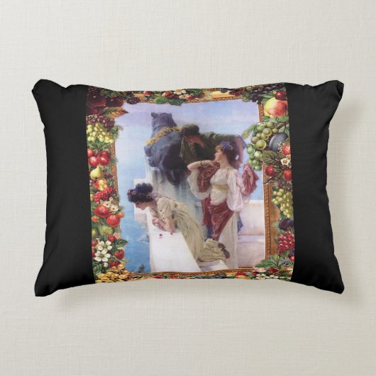 コラージュヴィンテージレトロとレースと花 アクセントクッション (正面)