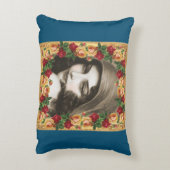 コラージュヴィンテージレトロとレースと花 アクセントクッション (裏面(縦))