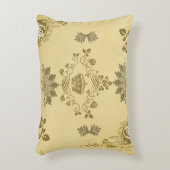 コラージュヴィンテージレトロとレースと花 アクセントクッション (正面(垂直))