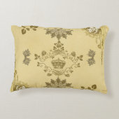 コラージュヴィンテージレトロとレースと花 アクセントクッション (裏面)