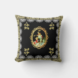 コラージュヴィンテージレトロとレースと花 クッション