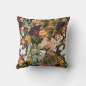 コラージュヴィンテージレトロとレースと花 クッション (裏面)