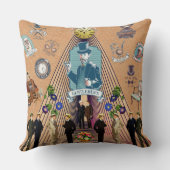 コラージュヴィンテージレトロとレースと花 クッション (裏面)