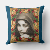 コラージュヴィンテージレトロとレースと花 クッション (裏面)