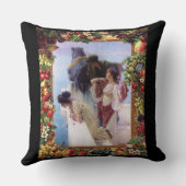 コラージュヴィンテージレトロとレースと花 クッション (裏面)