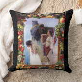 コラージュヴィンテージレトロとレースと花 クッション (ブランケット)