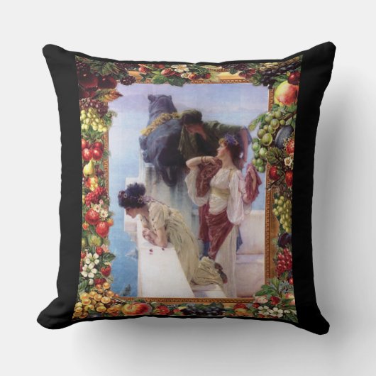 コラージュヴィンテージレトロとレースと花 クッション (正面)