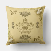 コラージュヴィンテージレトロとレースと花 クッション (裏面)