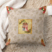 コラージュヴィンテージレトロとレースと花 クッション (ブランケット)