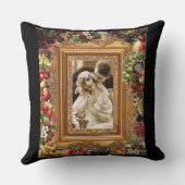 コラージュヴィンテージレトロとレースと花 クッション (裏面)