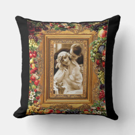 コラージュヴィンテージレトロとレースと花 クッション