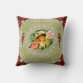 コラージュヴィンテージレトロとレースと花 クッション (裏面)