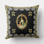 コラージュヴィンテージレトロとレースと花 クッション (裏面)