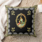 コラージュヴィンテージレトロとレースと花 クッション (ブランケット)