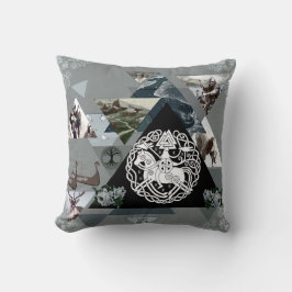 コラージュヴィンテージレトロとレースと花 クッション