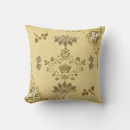 コラージュヴィンテージレトロとレースと花 クッション