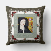 コラージュヴィンテージレトロとレースと花 クッション (裏面)