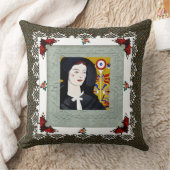 コラージュヴィンテージレトロとレースと花 クッション (ブランケット)