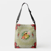 コラージュヴィンテージレトロとレースと花 クロスボディバッグ (裏面)