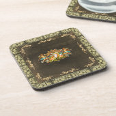 コラージュヴィンテージレトロとレースと花 コースター (左側)