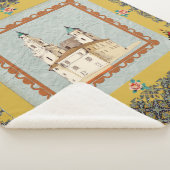 コラージュヴィンテージレトロとレースと花 シェルパブランケット (3/4)