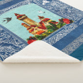 コラージュヴィンテージレトロとレースと花 シェルパブランケット (3/4)