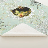 コラージュヴィンテージレトロとレースと花 シェルパブランケット (3/4)