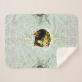 コラージュヴィンテージレトロとレースと花 シェルパブランケット (正面(横))