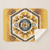 コラージュヴィンテージレトロとレースと花 シェルパブランケット (正面(横))