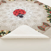 コラージュヴィンテージレトロとレースと花 シェルパブランケット (3/4)