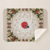 コラージュヴィンテージレトロとレースと花 シェルパブランケット (正面(横))