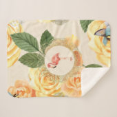 コラージュヴィンテージレトロとレースと花 シェルパブランケット (正面(横))