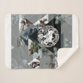 コラージュヴィンテージレトロとレースと花 シェルパブランケット (正面(横))